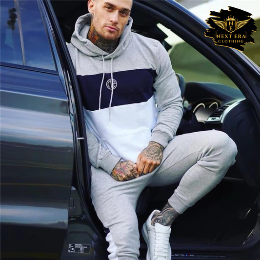 Contrast Panel Tracksuit (Hoodie & Trouser)