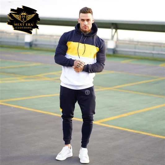 Contrast Panel Tracksuit (Hoodie & Trouser)