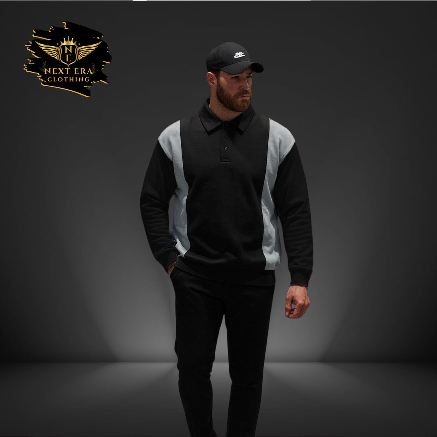 Panel Style Collar Sweatshirt