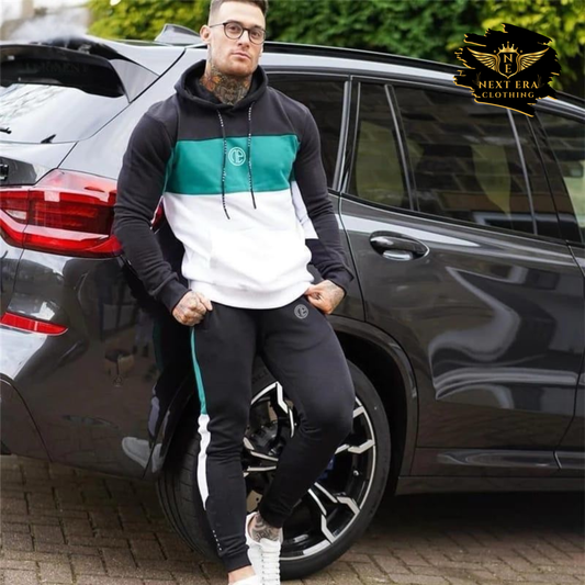 Contrast Panel Tracksuit (Hoodie & Trouser)