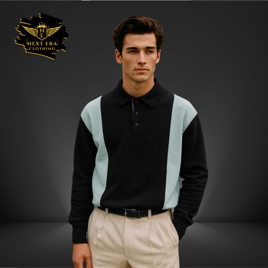Panel Style Collar Sweatshirt