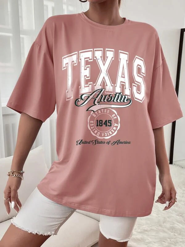Letter Graphic Drop Shoulder Tee