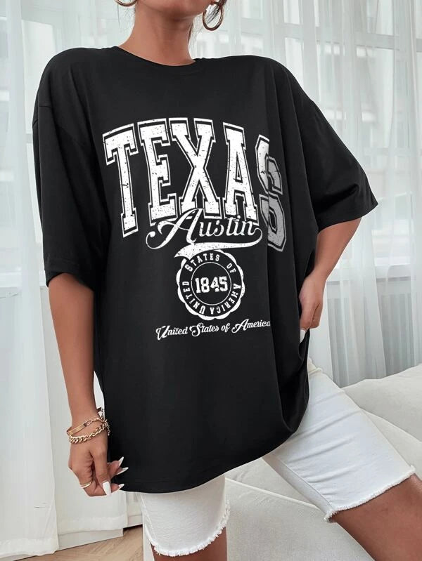 Letter Graphic Drop Shoulder Tee