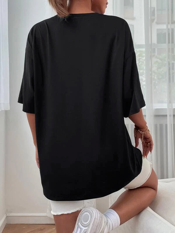 Letter Graphic Drop Shoulder Tee