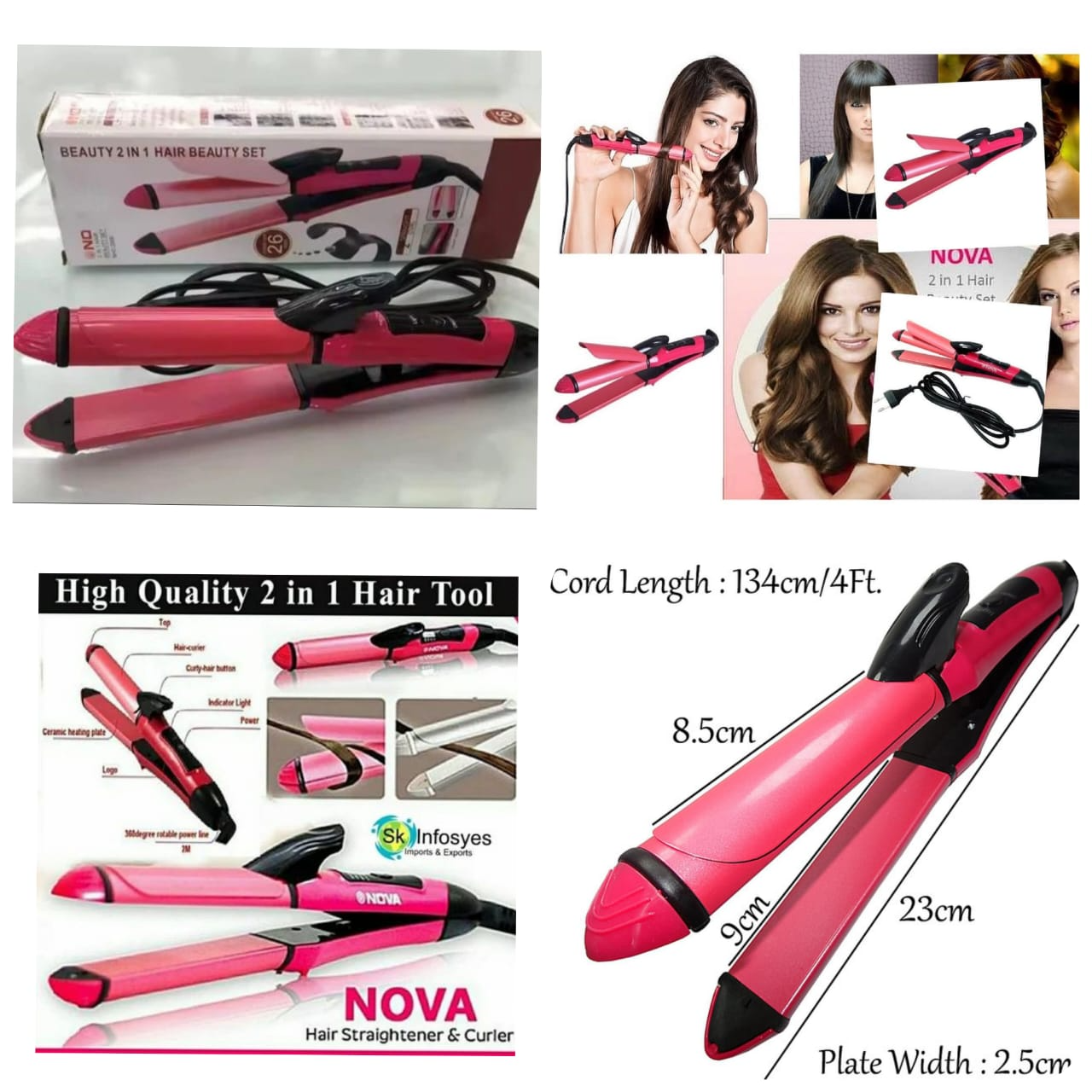 2-in-1 Hair Straightener and Curler
