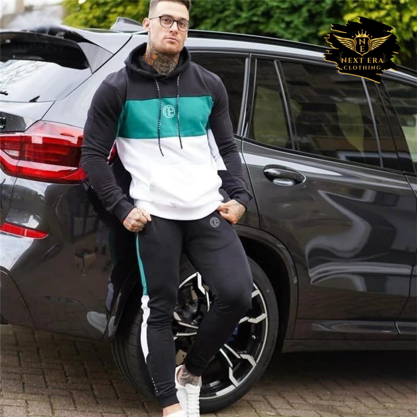 Contrast Panel Tracksuit (Hoodie & Trouser)