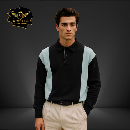 Panel Style Collar Sweatshirt