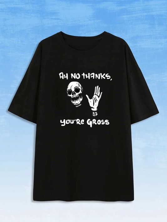 Skull Drop Shoulder Graphic Tee