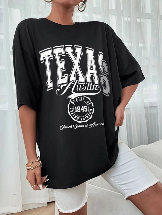Letter Graphic Drop Shoulder Tee