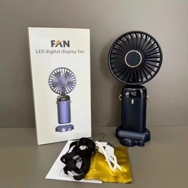 Led Digital Display Rechargeable Fan