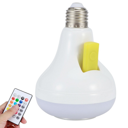 Smart LED Light Bulb with Built-in Bluetooth Speaker + Remote