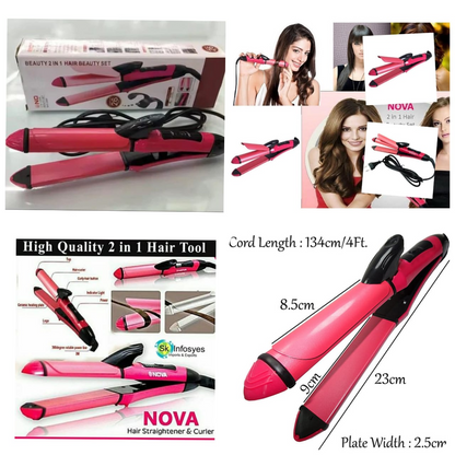 2-in-1 Hair Straightener and Curler